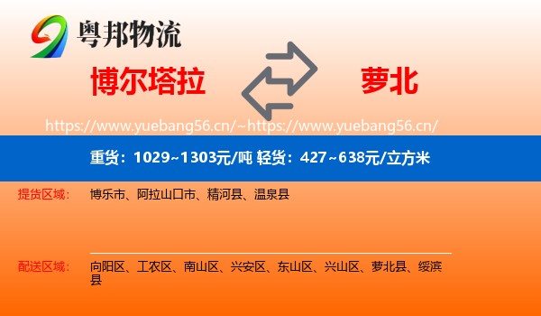 博尔塔拉到萝北县物流专线