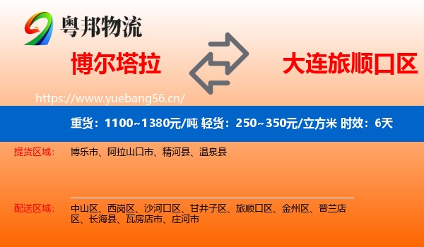 博尔塔拉到旅顺口区物流专线名片