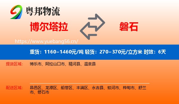 博尔塔拉到磐石市物流专线名片