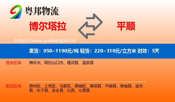 博尔塔拉到平顺县物流专线名片