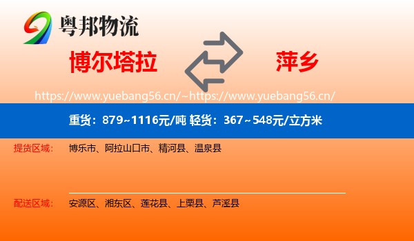 博尔塔拉到萍乡物流专线