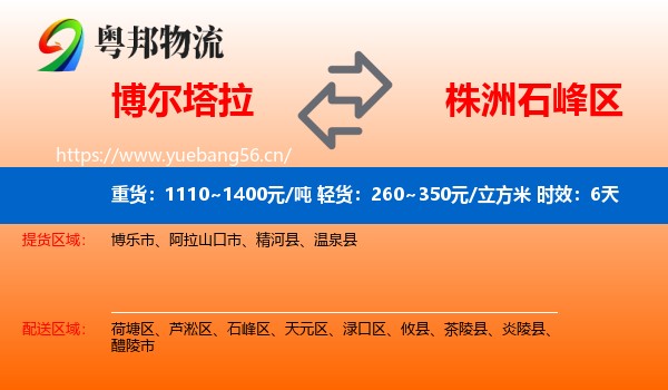 博尔塔拉到石峰区物流专线名片