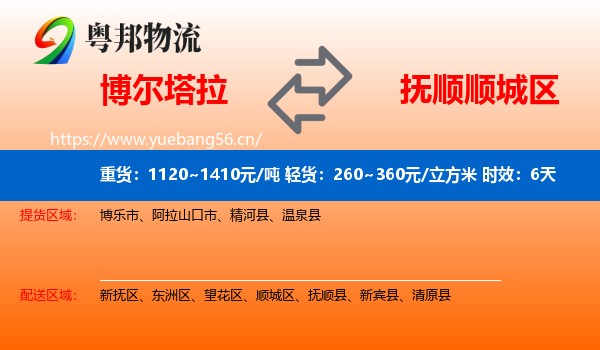 博尔塔拉到顺城区物流专线名片