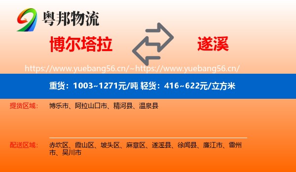 博尔塔拉到遂溪县物流