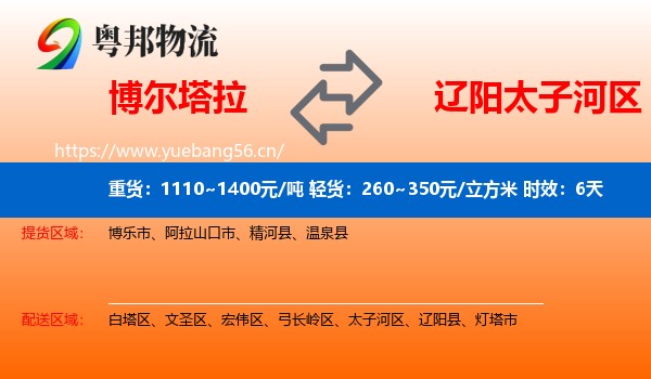 博尔塔拉到太子河区物流专线名片