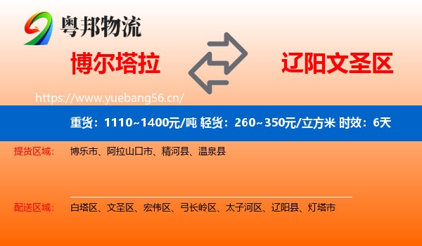 博尔塔拉到文圣区物流专线名片