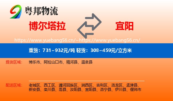 博尔塔拉到宜阳县物流