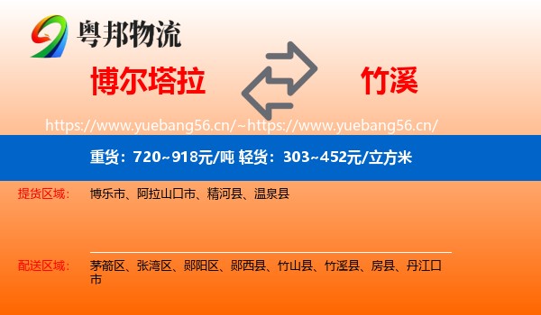 博尔塔拉到竹溪县物流