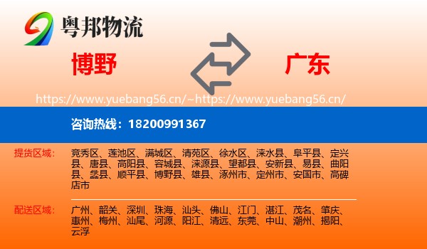 博野县到广东物流专线