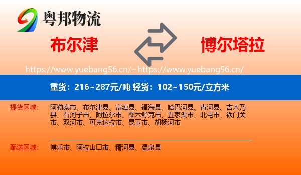 布尔津到博尔塔拉物流
