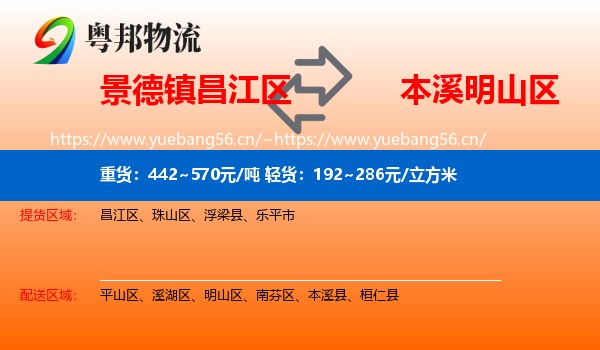 景德镇昌江区到明山区物流