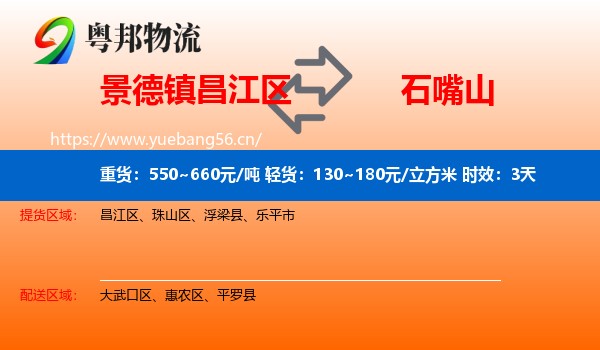 景德镇昌江区到石嘴山物流 景德镇昌江区到石嘴山物流专线名片