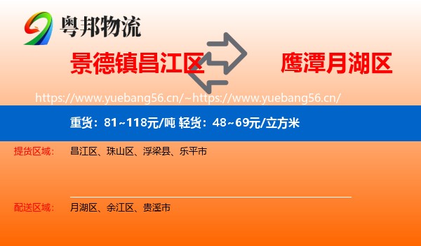 景德镇昌江区到月湖区物流