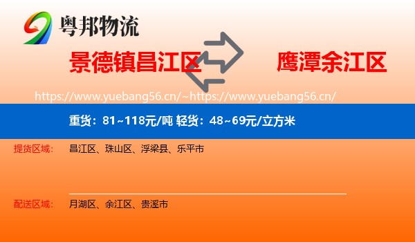 景德镇昌江区到余江区物流
