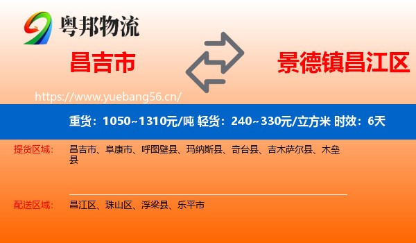 昌吉市到昌江区物流专线名片