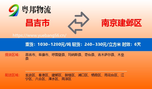 昌吉市到建邺区物流专线名片