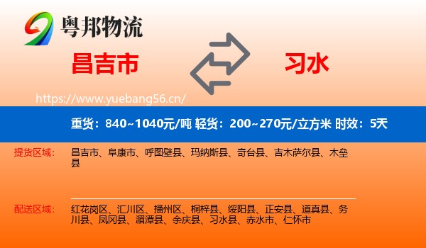 昌吉市到习水县物流 昌吉市到习水县物流专线名片