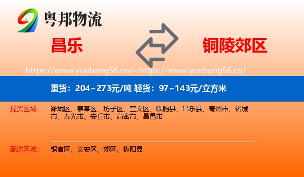 昌乐到郊区物流
