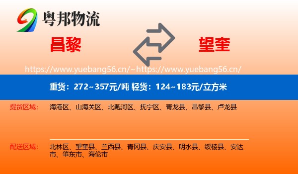昌黎到望奎县物流