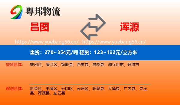 昌图到浑源县物流
