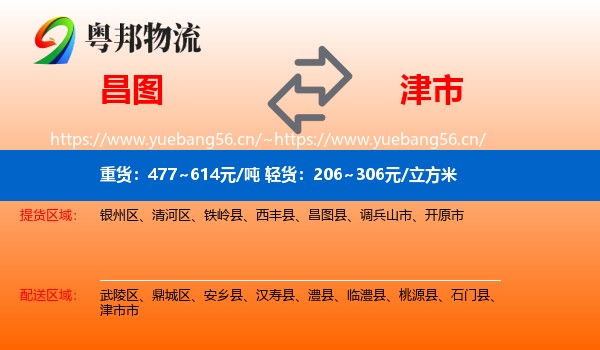 昌图到津市市物流
