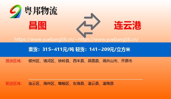 昌图县到连云港物流专线