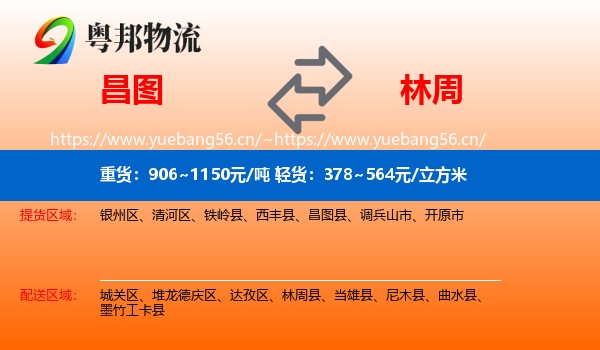 昌图到林周县物流