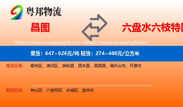 昌图到六枝特区物流