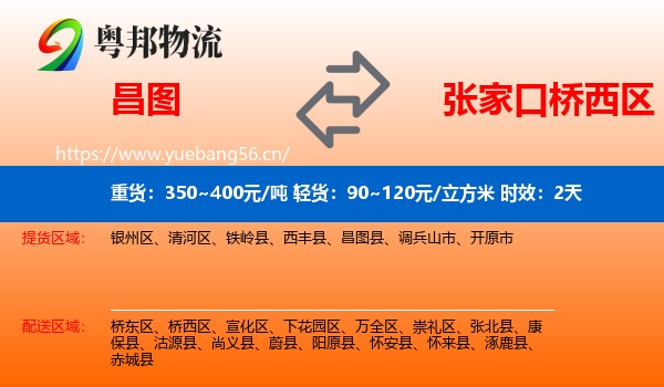 昌图到桥西区物流专线名片