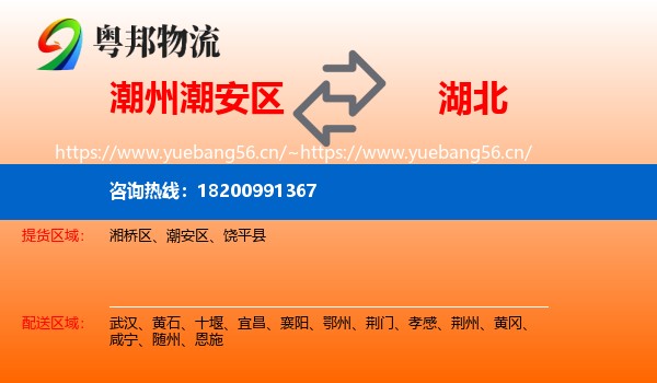 潮州潮安区到湖北物流