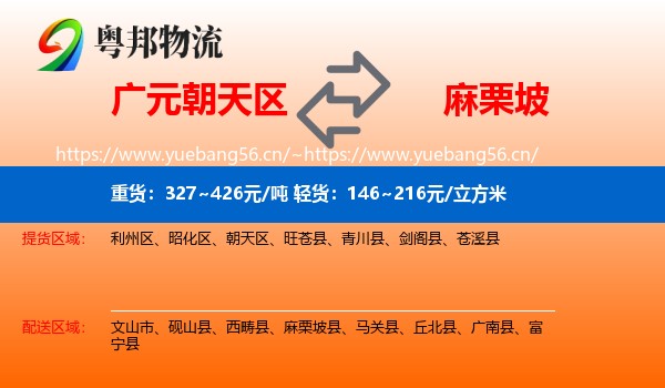 广元朝天区到麻栗坡县物流