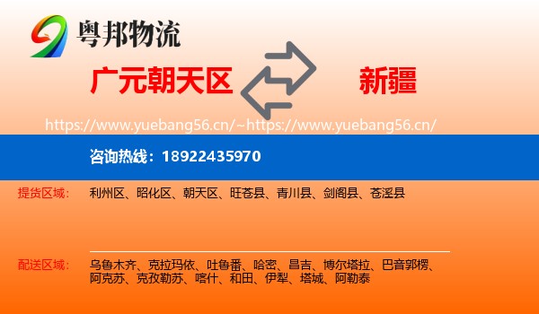 广元朝天区到新疆物流