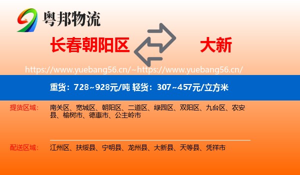 长春朝阳区到大新县物流