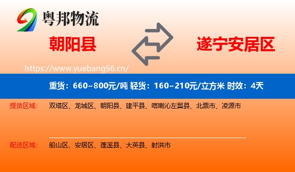 朝阳县到安居区物流专线名片