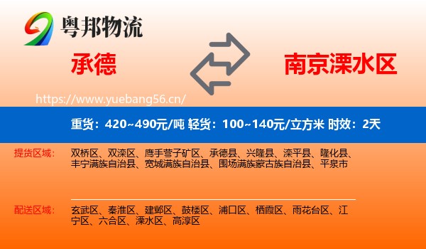 承德到溧水区物流专线名片