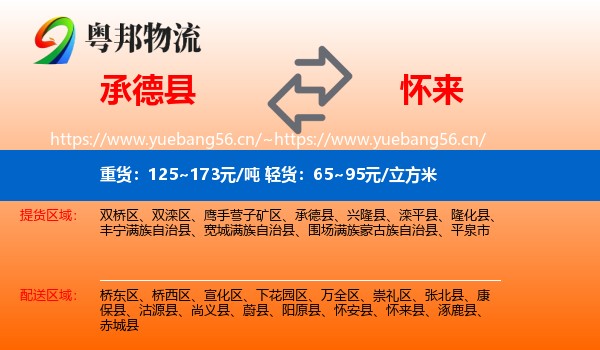 承德县到怀来县物流