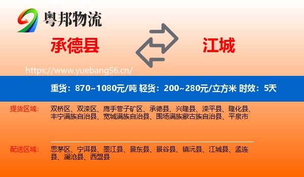 承德县到江城县物流专线名片