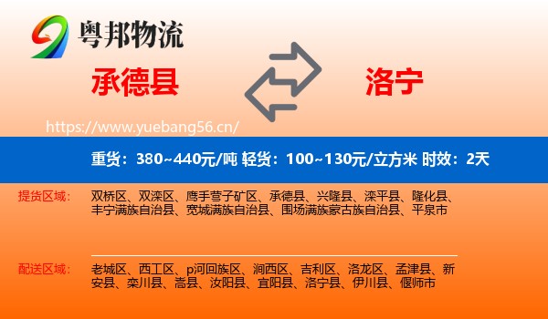 承德县到洛宁县物流专线名片
