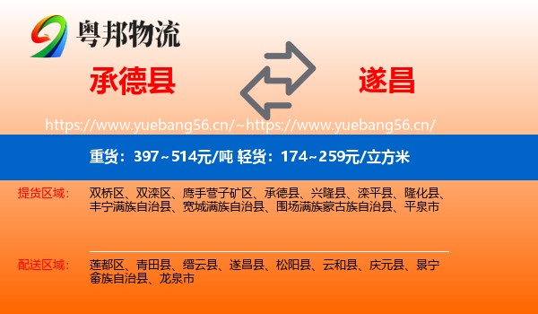 承德县到遂昌县物流