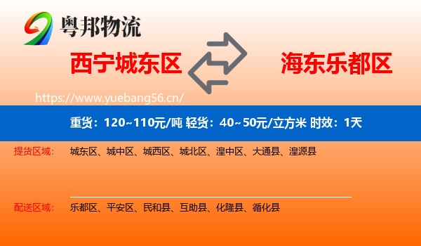 西宁城东区到乐都区物流专线名片
