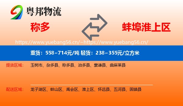 称多到淮上区物流