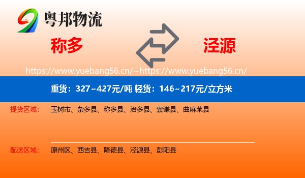 称多到泾源县物流