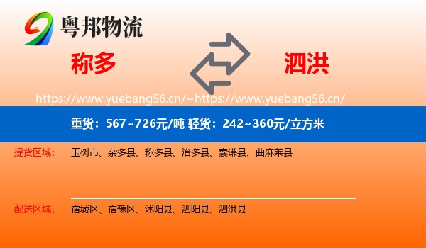 称多到泗洪县物流