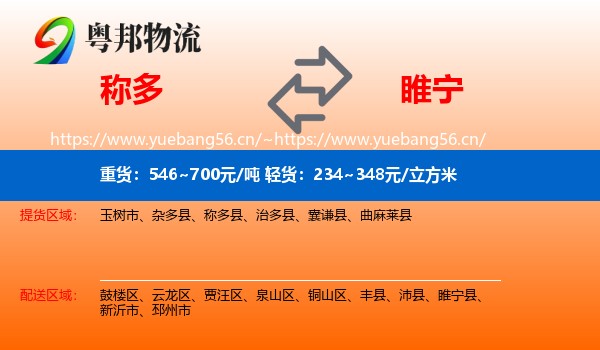 称多到睢宁县物流