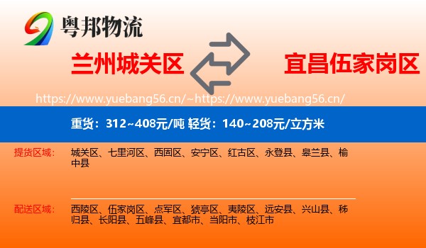 兰州城关区到伍家岗区物流
