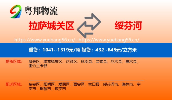 拉萨城关区到绥芬河市物流