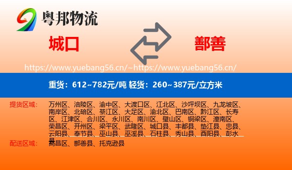 城口到鄯善县物流