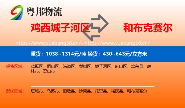 鸡西城子河区到和布克赛尔物流