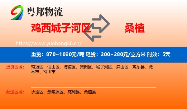 鸡西城子河区到桑植县物流专线名片