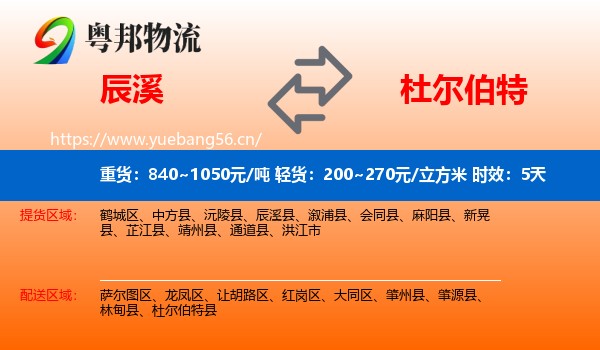 辰溪到杜尔伯特县物流专线名片